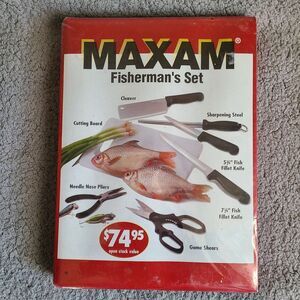 MAXAM 8 Piece Fisherman's Set with HD Storage‎ Case $74.95 value